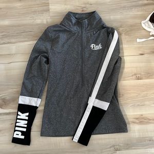 PINK quarter zip Grey
